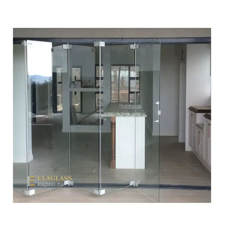 Porte pliable en verre pour une séparation intérieure